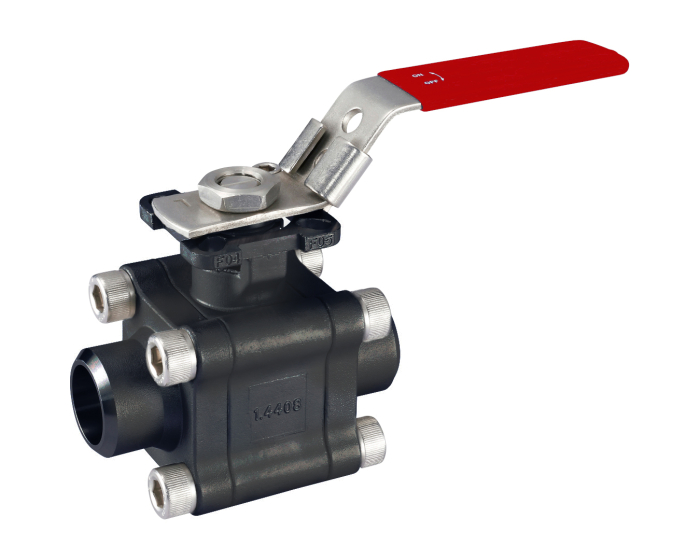 Carbon steel ball valve 702DM 3-piece body + ISO pad Fire Safe